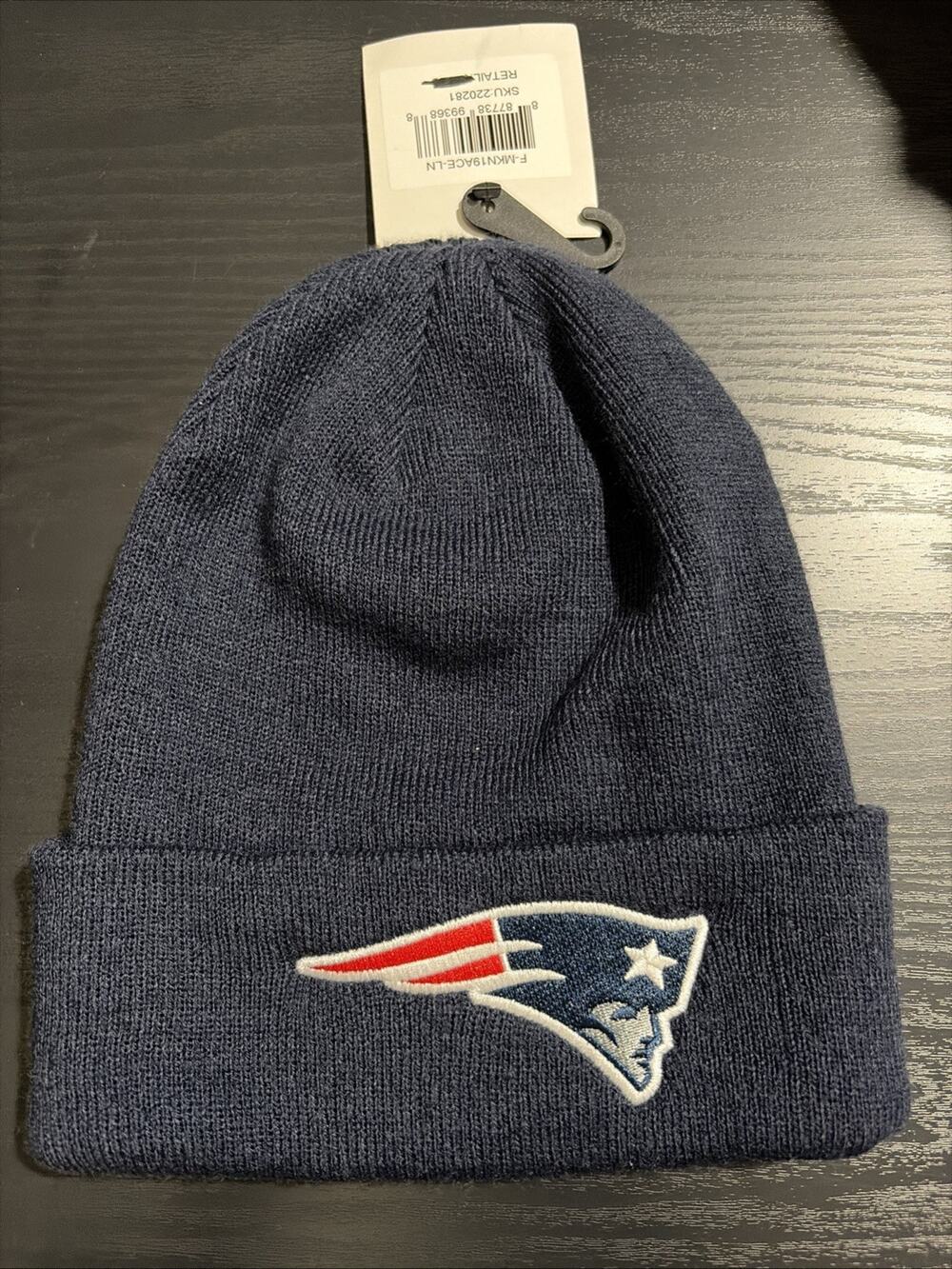 New England PATRIOTS NFL Men's Navy Prime Cuffed Knit Beanie Hat